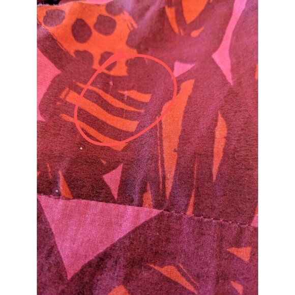 Joe Fresh Women Dress Large Burgundy Red Floral Cotton Pleated Adjustable Straps - Picture 6 of 6